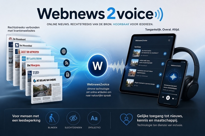 Webnews2voice: online nieuws, rechtstreeks van de bron, hoorbaar voor iedereen.